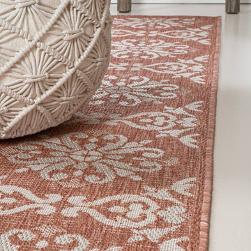 Amora Traditional Mediterranean Tile Design Indoor/Outdoor Area Rug